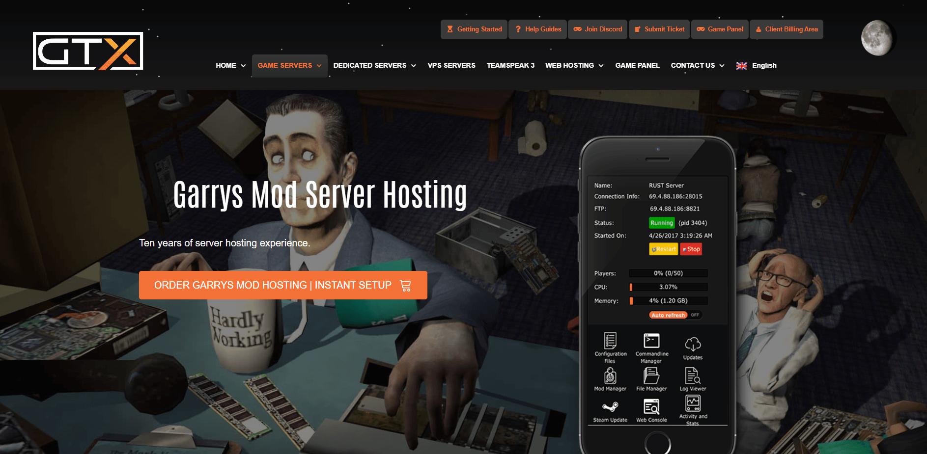 GTX Gaming server hosting for Garry’s Mod