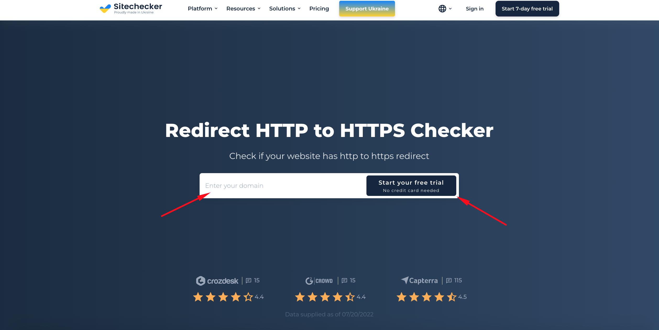 redirect http to https free trial start