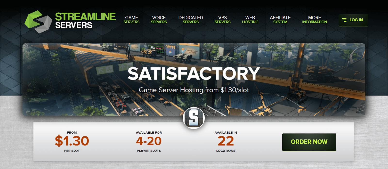 Satisfactory Streamline Servers