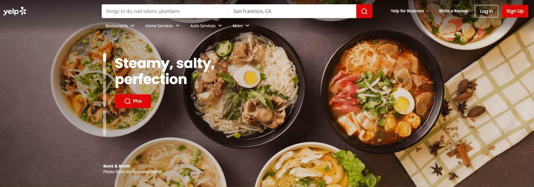 yelp main page