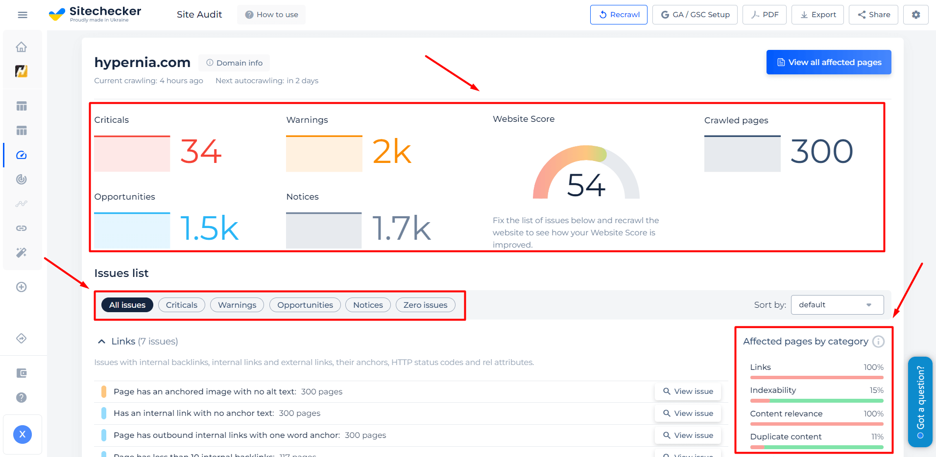 Backlink-Generator Zusatzfunktionen