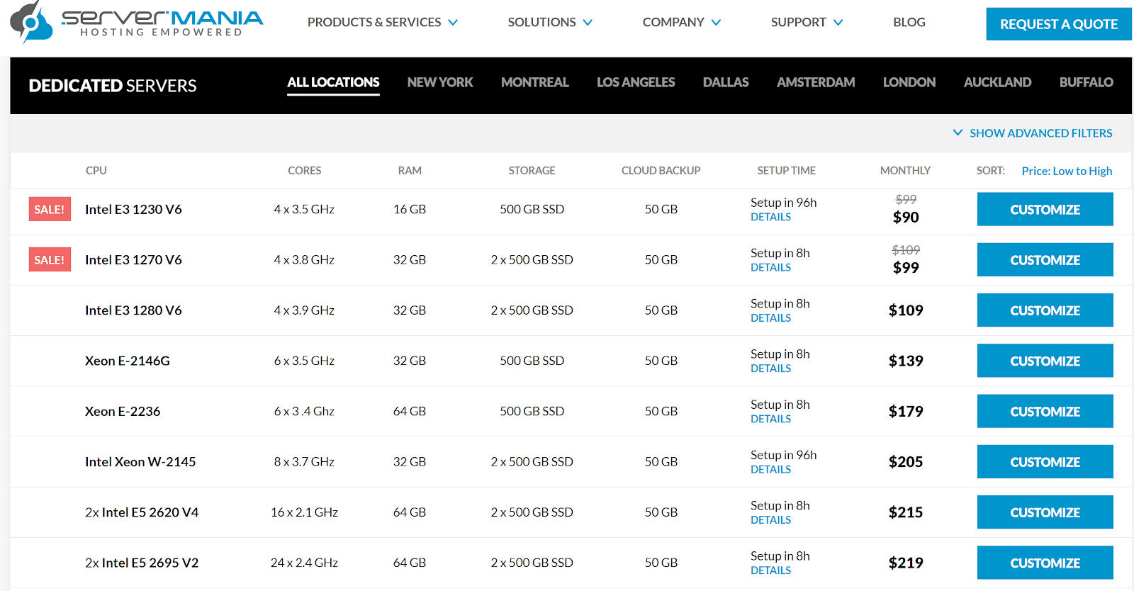 Betaalbare gaming-serverhosting - ServerMania