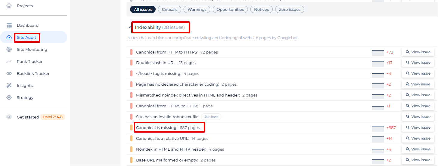 Canonical is Missing Issue