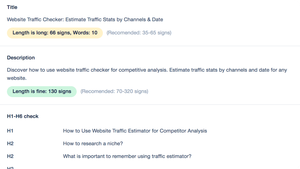 Sitechecker extension: Content optimization