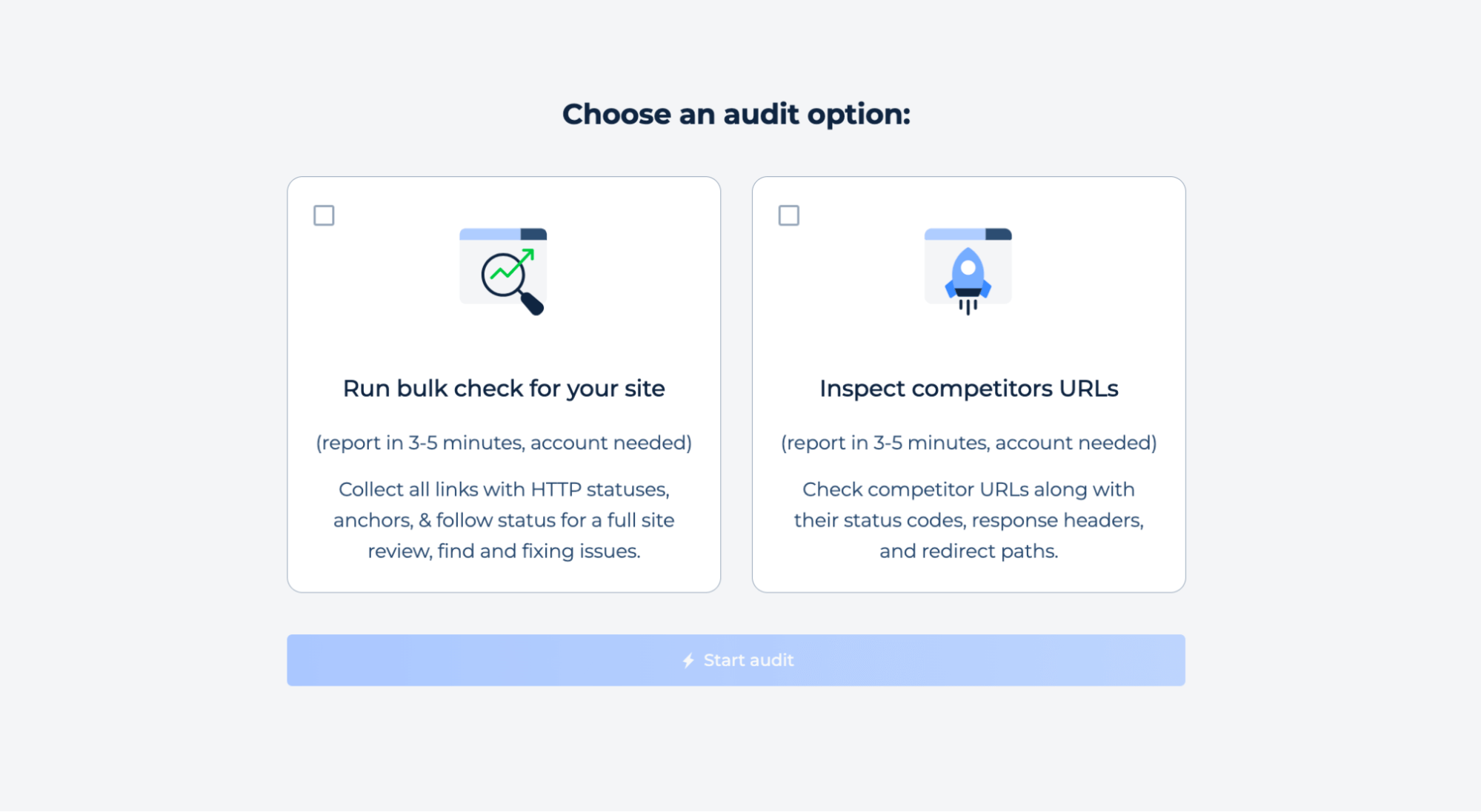 Choose Audit Option