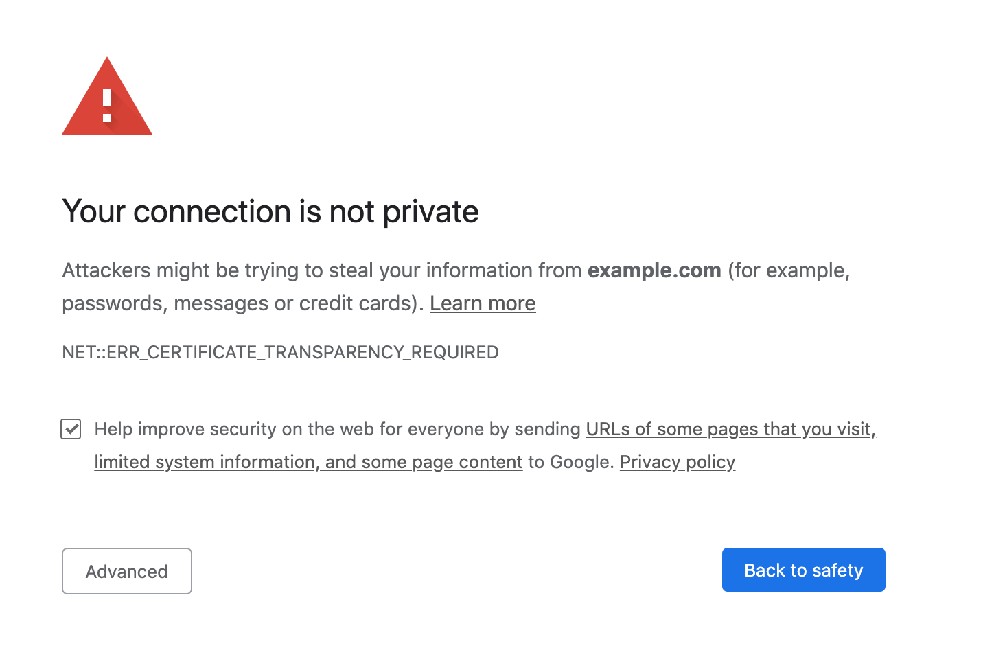 Connection Is Not Private