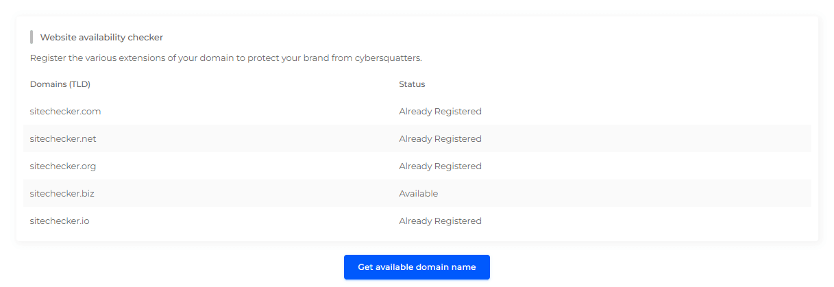 domain availability checker