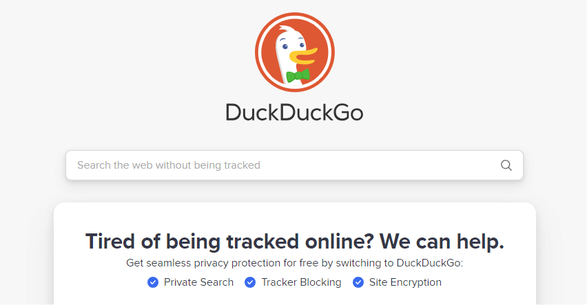 duckduckgo main page