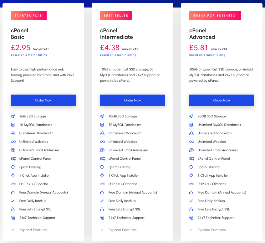 eUKhost Shared hosting