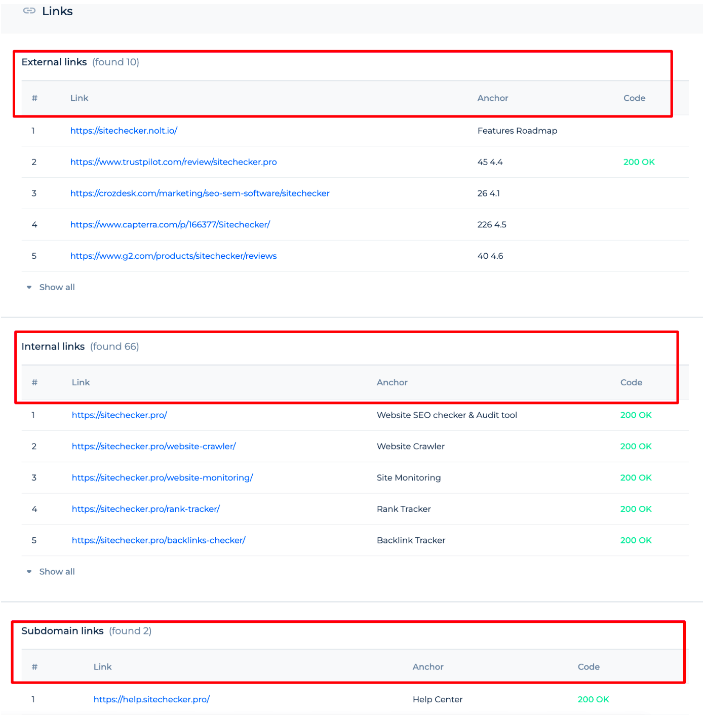 External Internal Subdomain Links