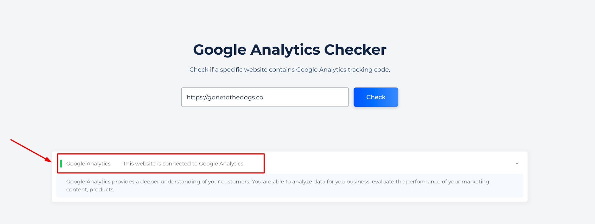 GA Checker connecté