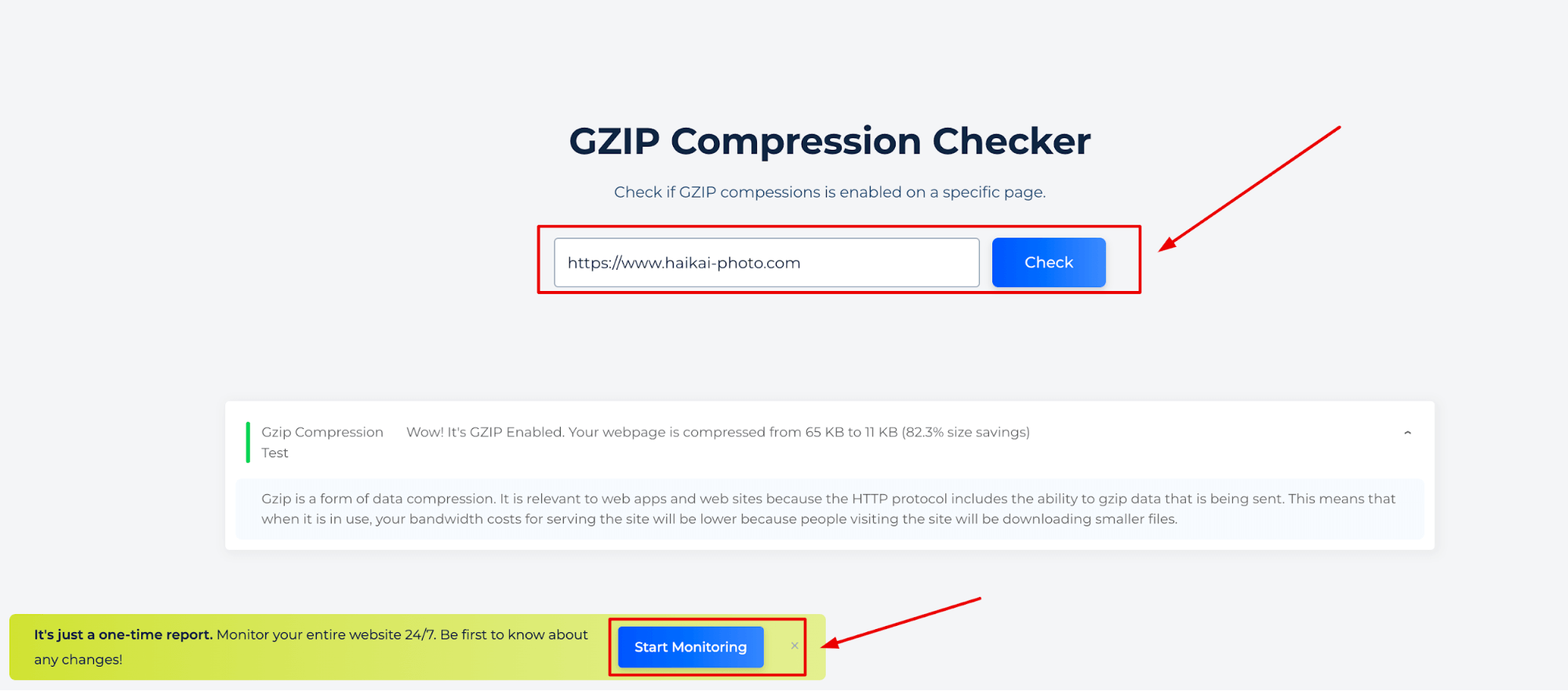 Результаты сжатия GZIP