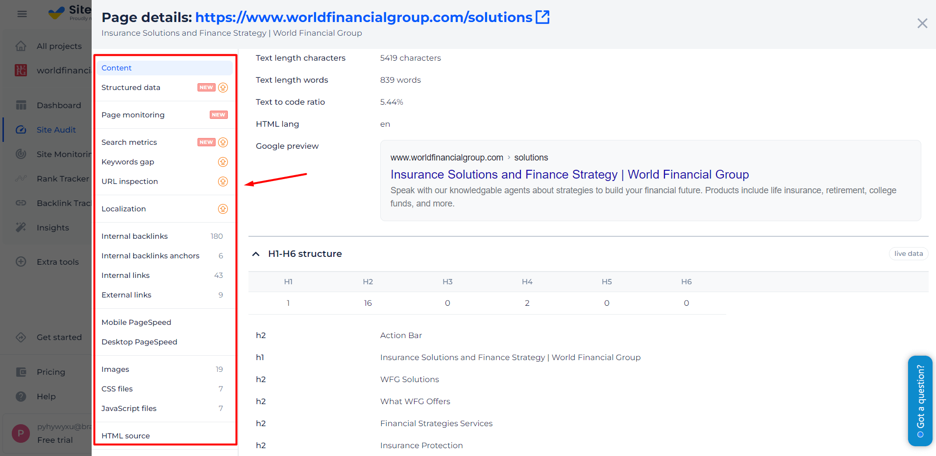 H1 checker page check add features