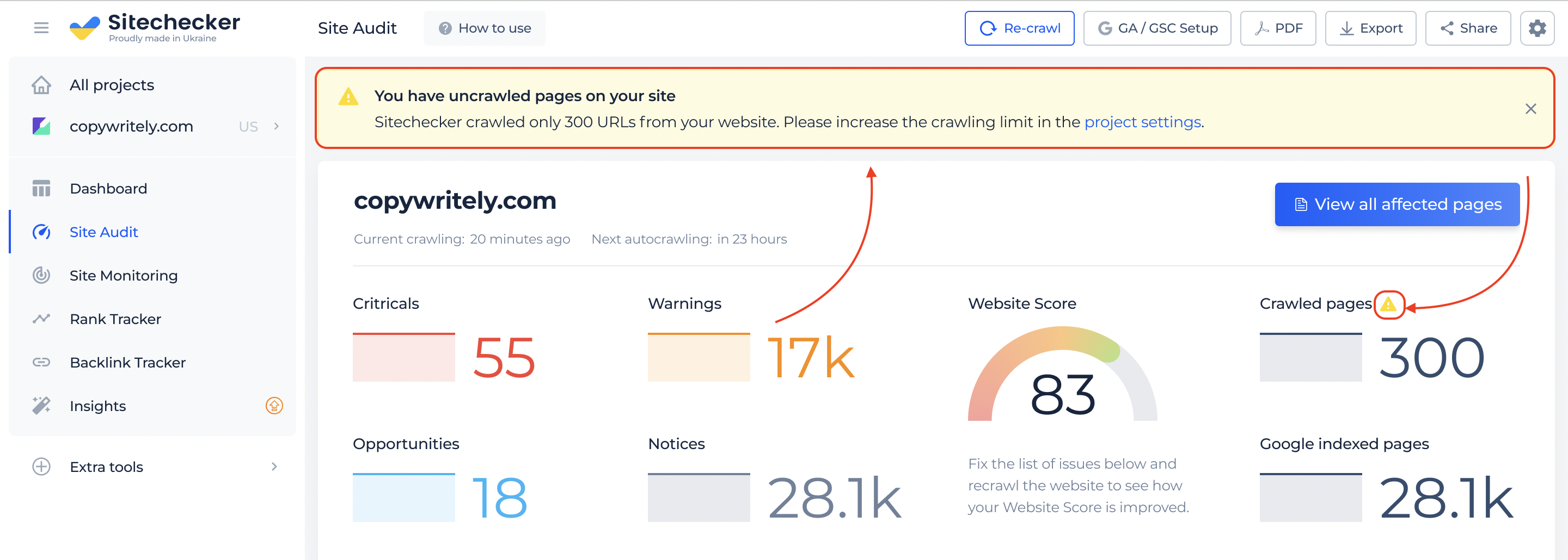 less pages cawled thaan indexed