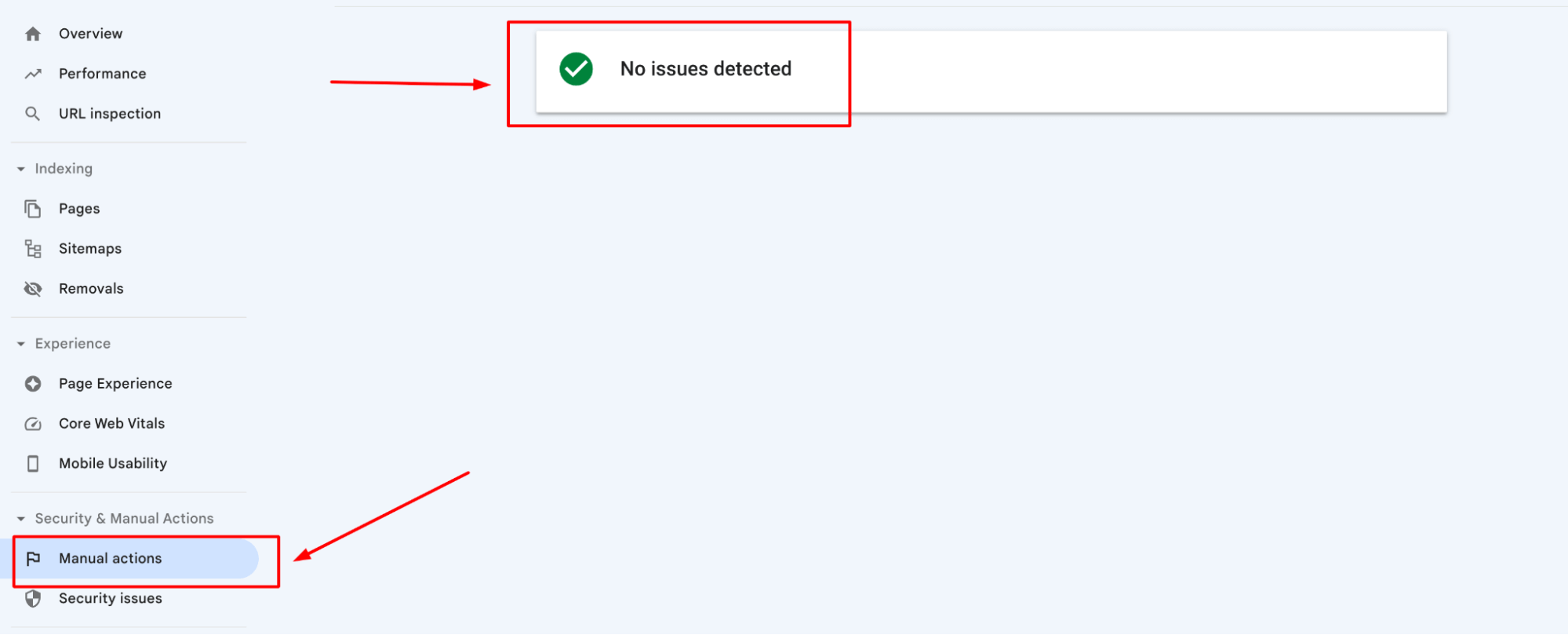 Manual Actions Search Console