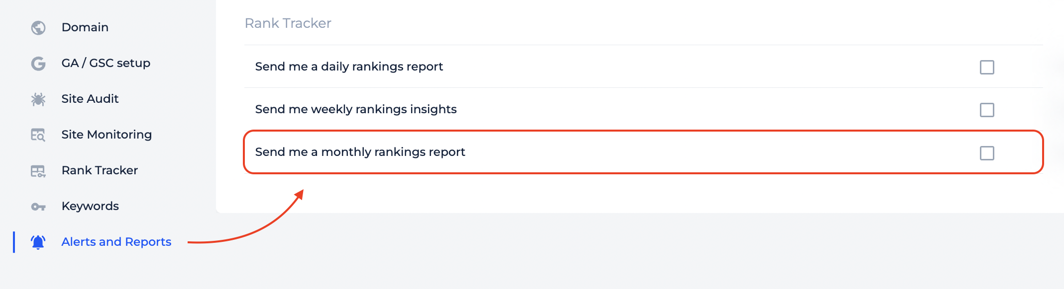 monthly ranking reports