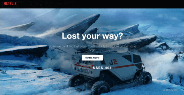 Netflix's aangepaste 404-pagina