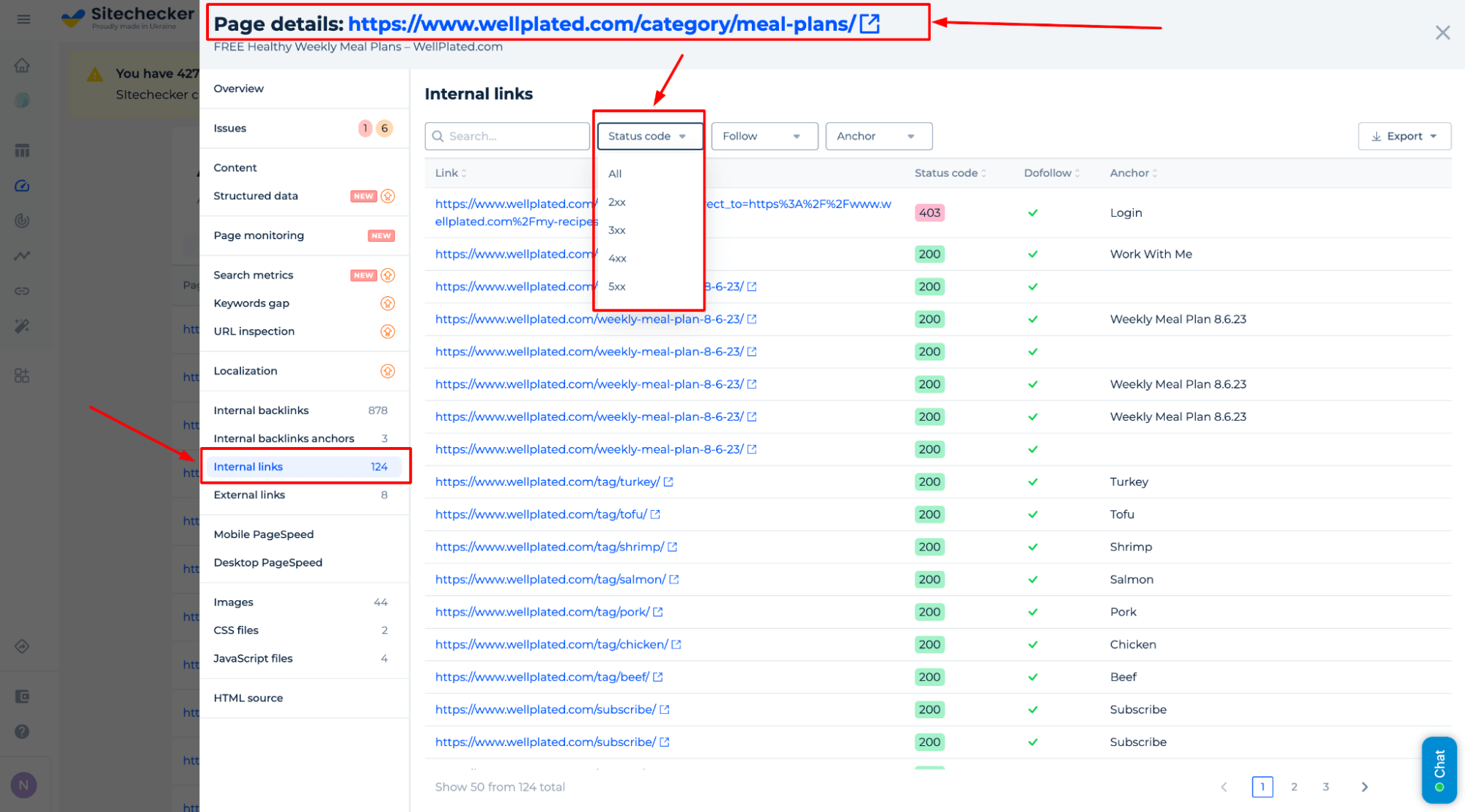 Page Details Status Code