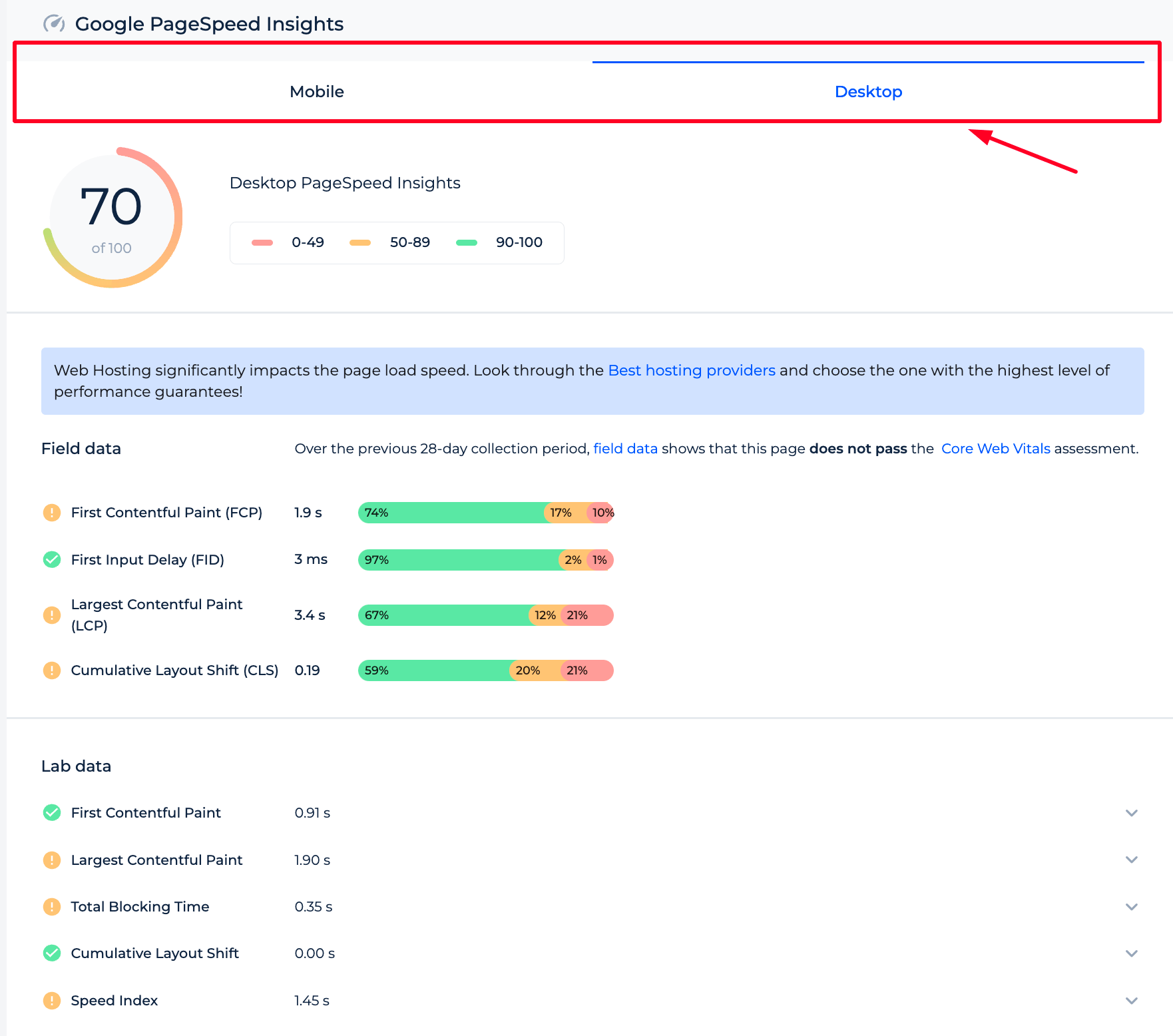 Page Speed Mobile Desktop