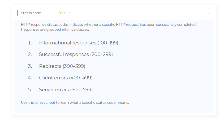 Redirect checker results