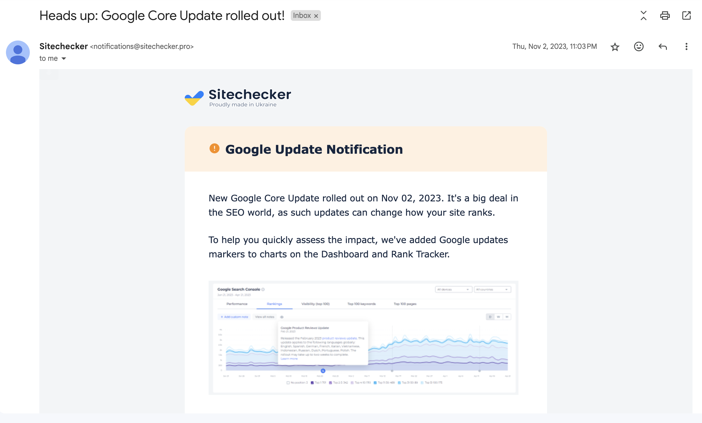 google updates email