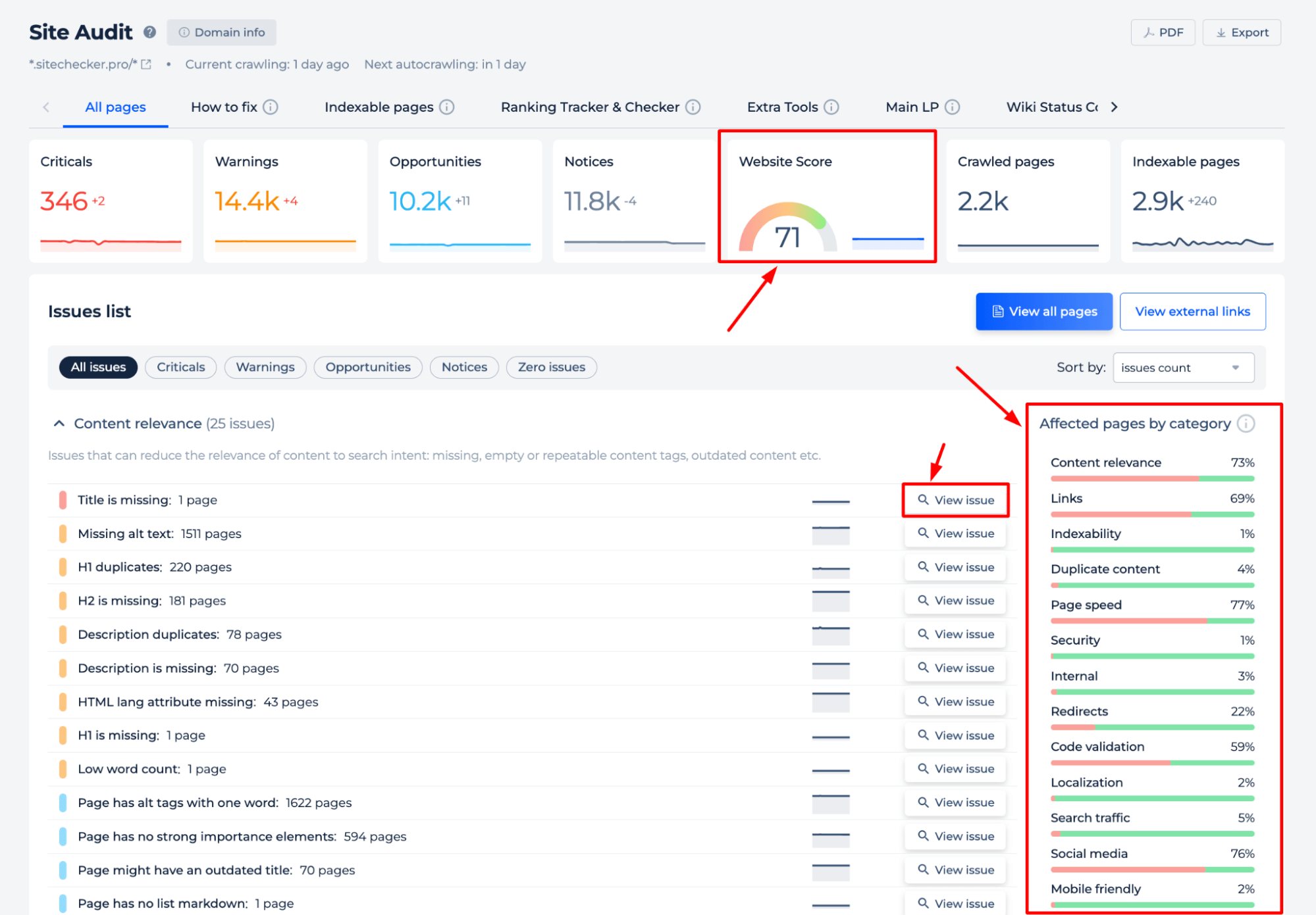 Site Audit Website Score