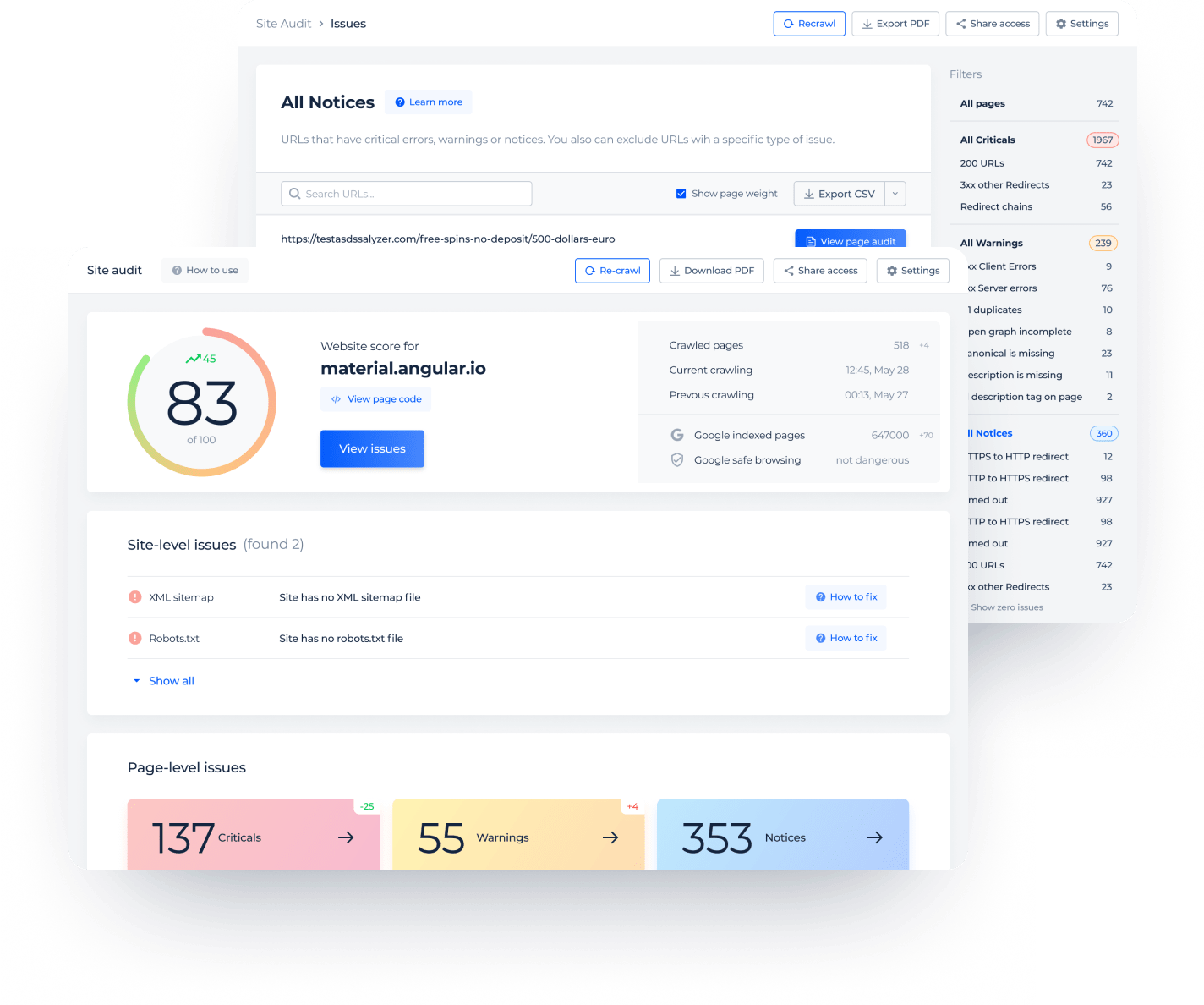 Sitechecker site audit