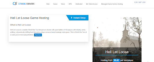 Hosting service for a dedicated Hell Let Loose server by Citadel Server